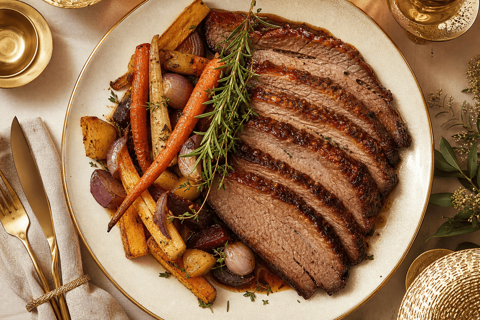 Plated holiday main course